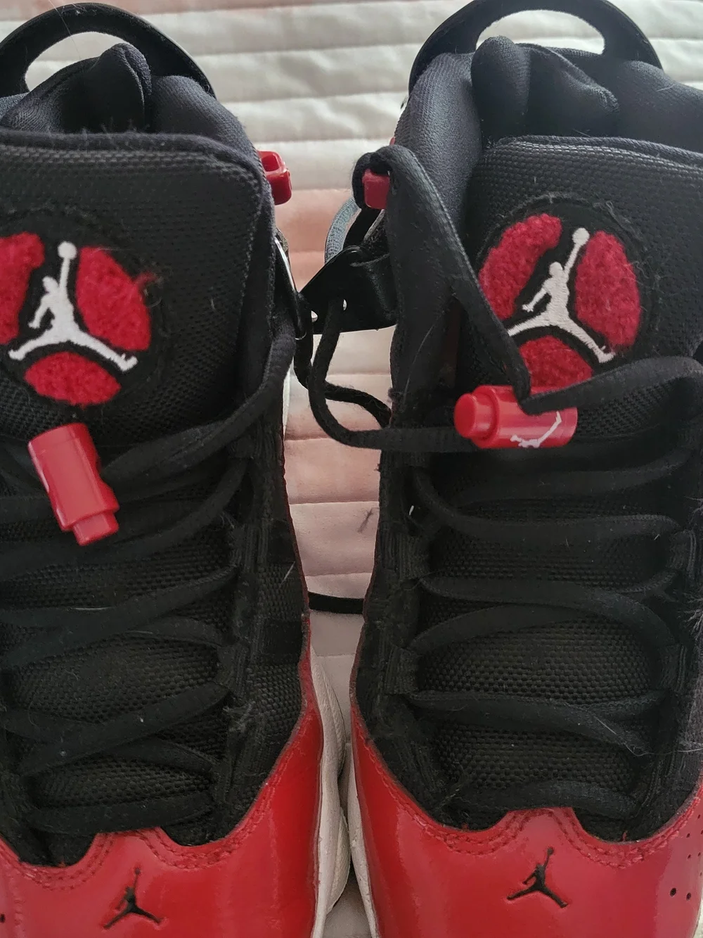 Air Jordan Kids' Red and Black Basketball Shoes